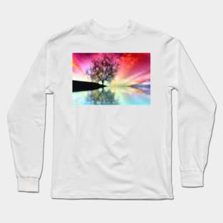 Red sky and single tree Long Sleeve T-Shirt